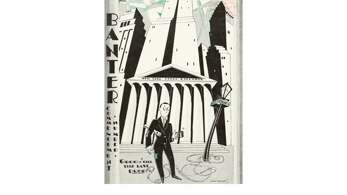 Banter cover with Charles Addams NYSE illustration.