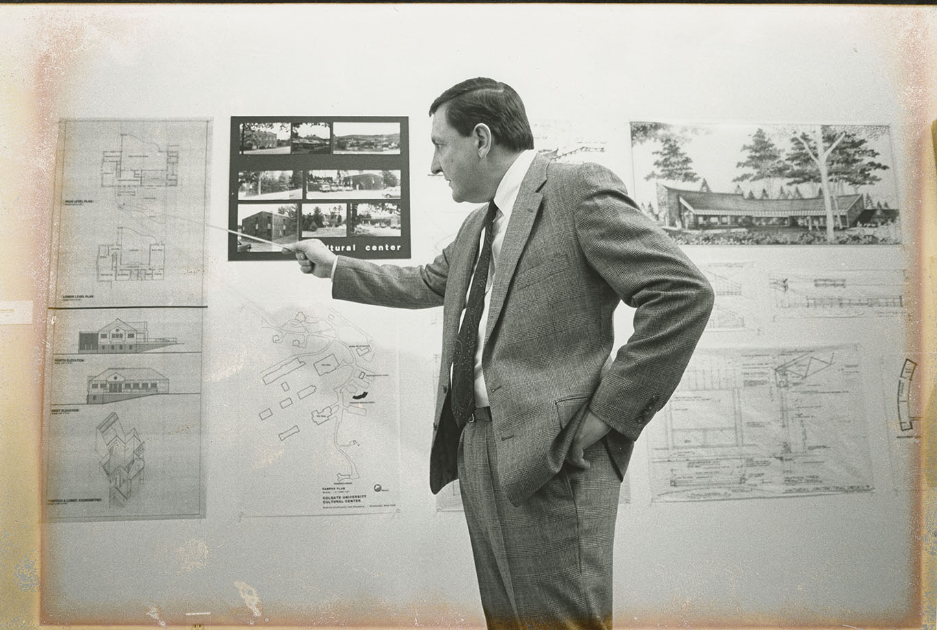 Individual presents plans for new cultural center, circa 1988