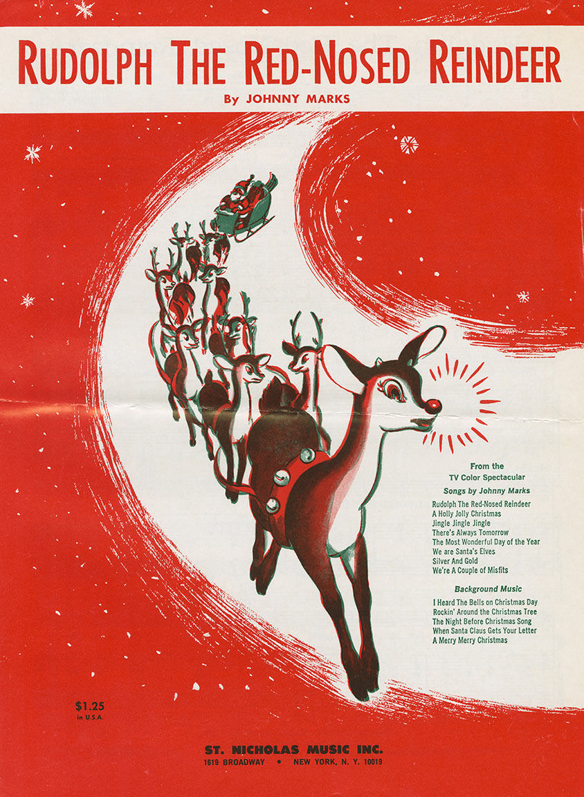 Cover of sheet music to "Rudolph the Red-Nosed Reindeer"