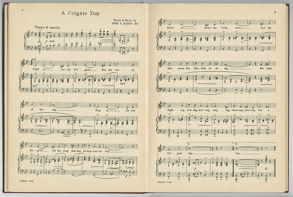 Sheet music for "A Colgate Day"