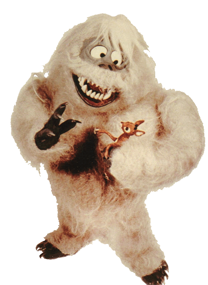 monster and Rudolph from "Rudolph the Red-Nosed Reindeer" TV special