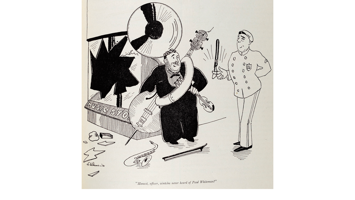 Charles Addams illustration of a musician.