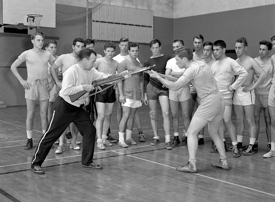 Student Corps practice hand-to-hand combat, 1942
