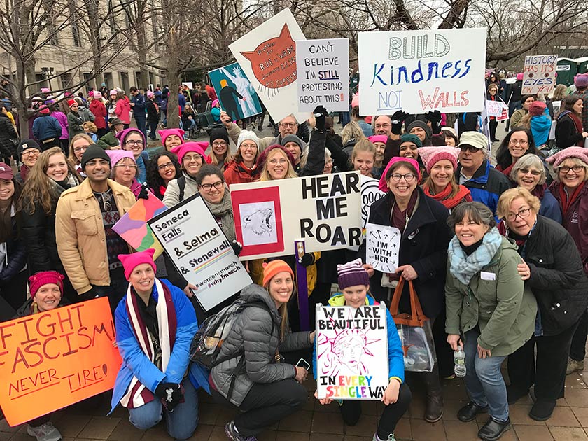 Colgate faculty and students at the 2017 Women's March