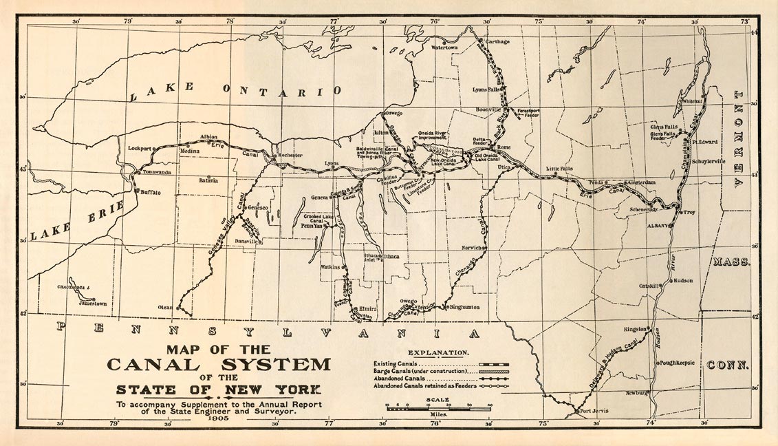 Map of the Canal System of the State of New York from 1905